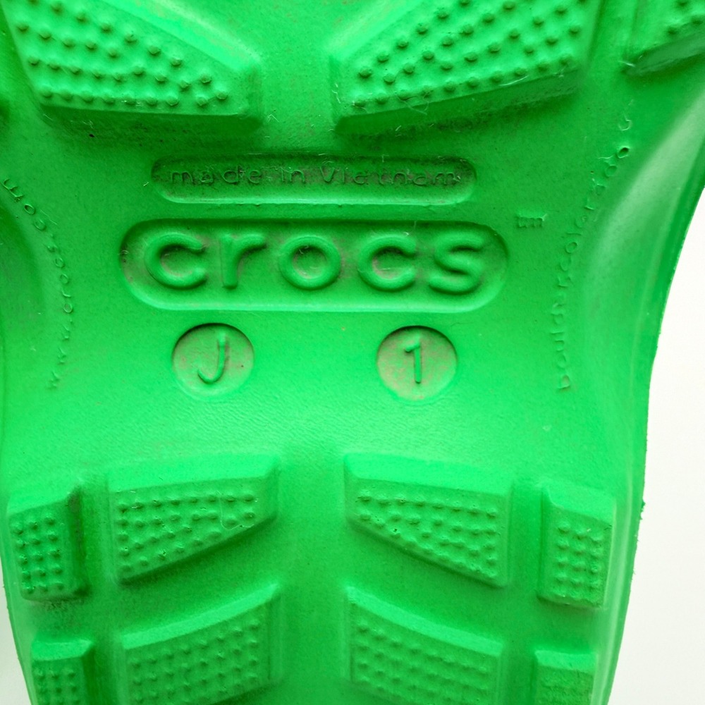 Crocs Rain Boot Handle It Kids J1 Green Waterproof Lightweight Outdoors School - Picture 8 of 9